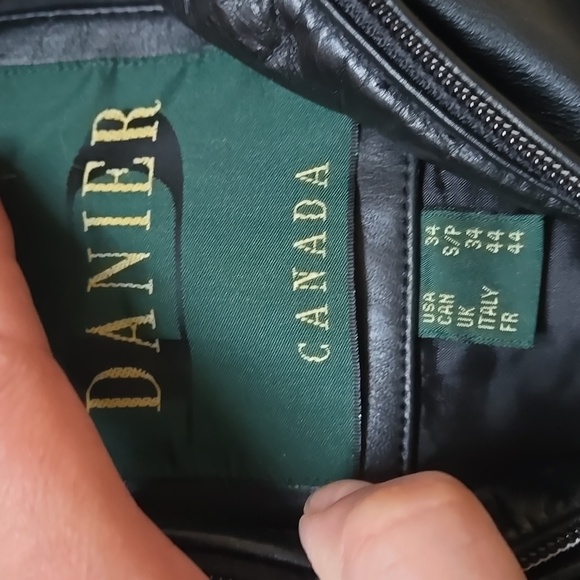 DANIER Mens Leather Moto Jacket Sz S - Picture 4 of 11